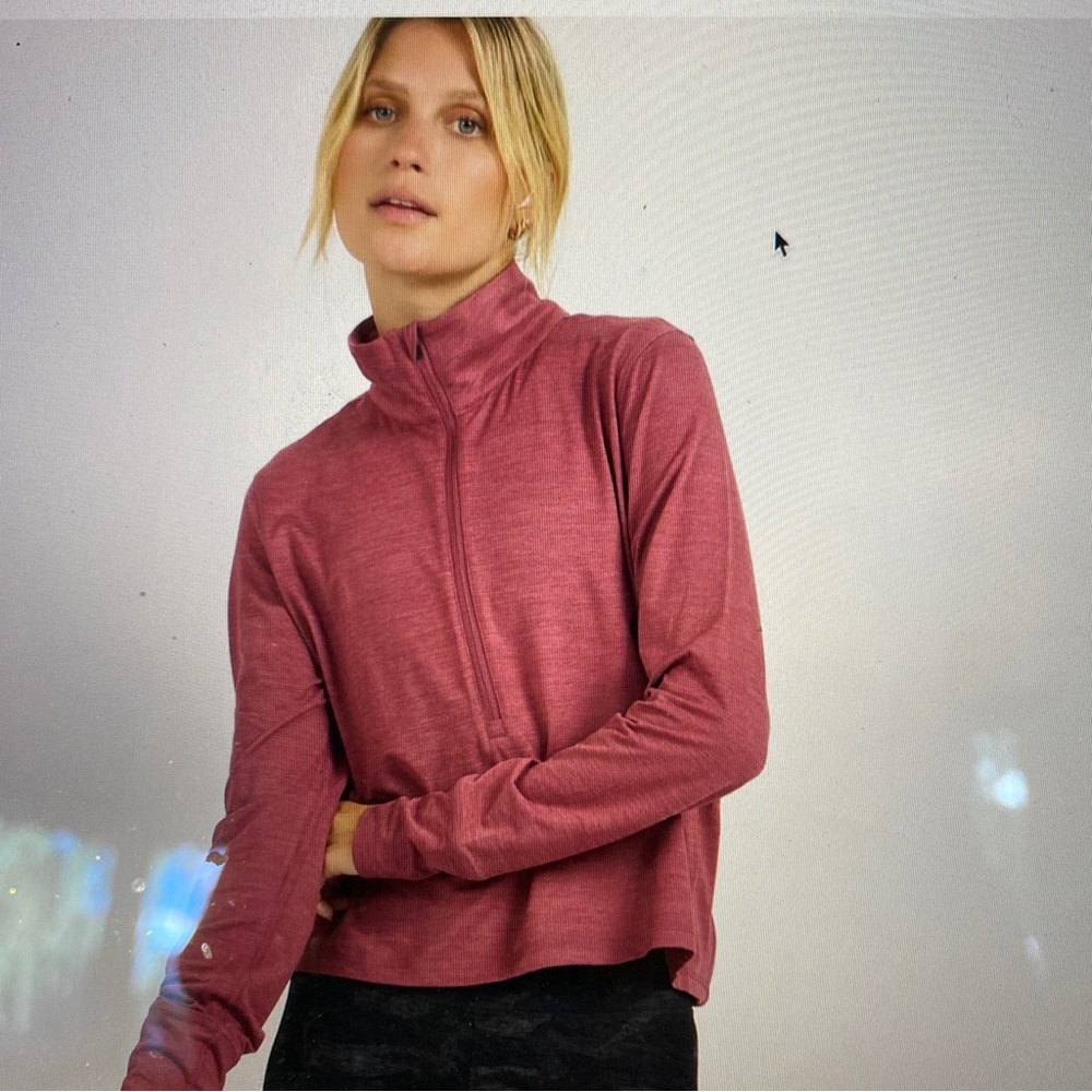 Vuori Crescent Half Zip Desert Rose Heather Medium
